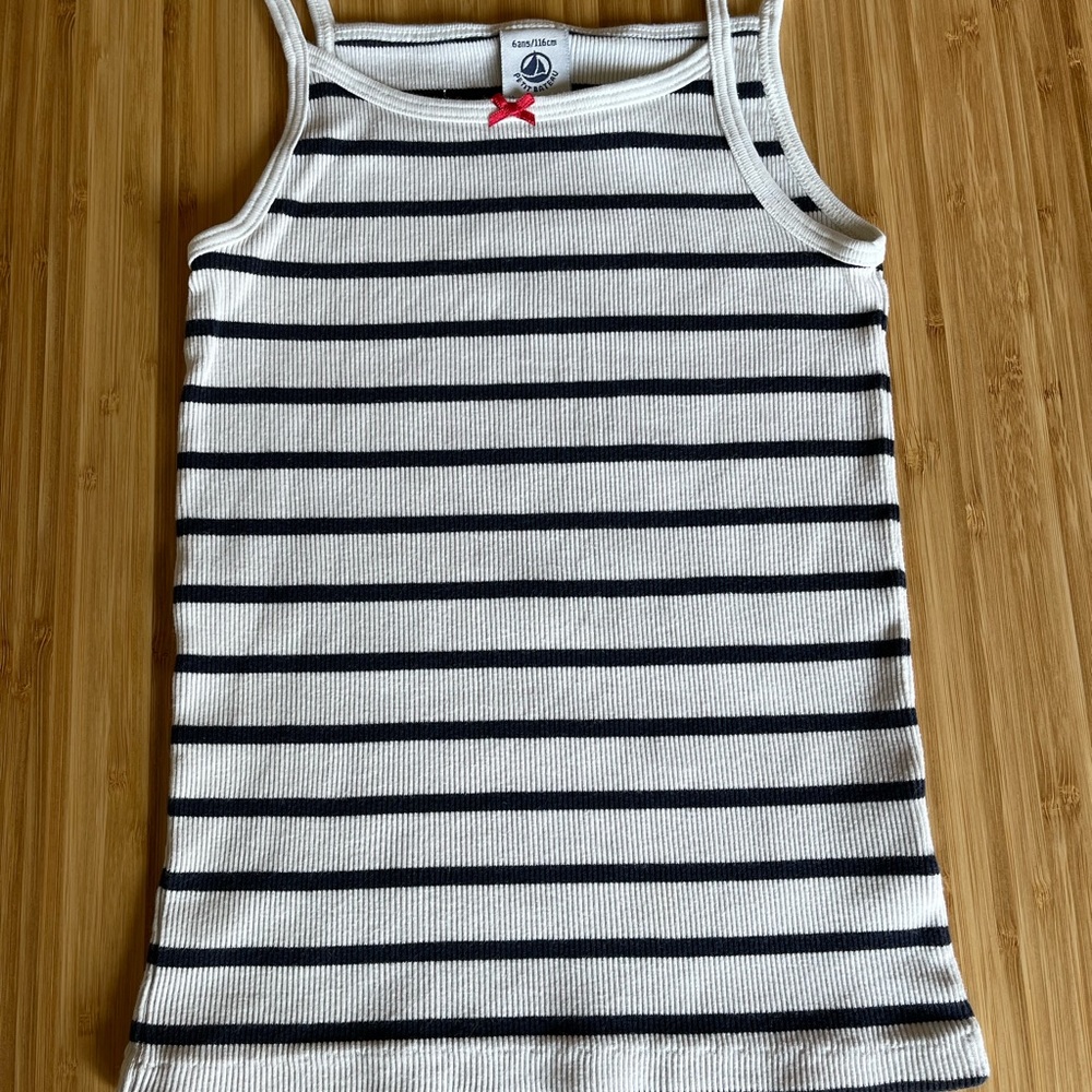 Petit Bateau duo of cotton vests/camisoles in GIRLS' SIZE 6/116 cm